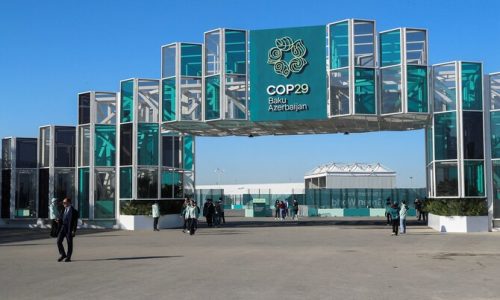 A view shows the venue of the United Nations climate change conference, known as COP29, during a media tour ahead of the summit beginning in Baku, Azerbaijan November 8, 2024. REUTERS/Aziz Karimov